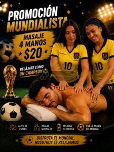 🏆 ¡Promo Mundialista en Guayaquil! Masajes a 4 Manos a Domicilio para Caballeros ⚽💆♂️ 🏆 ¡Promo Mundialista en Guayaquil! Masajes a 4 Manos a Domicilio para Caballeros ⚽💆♂️