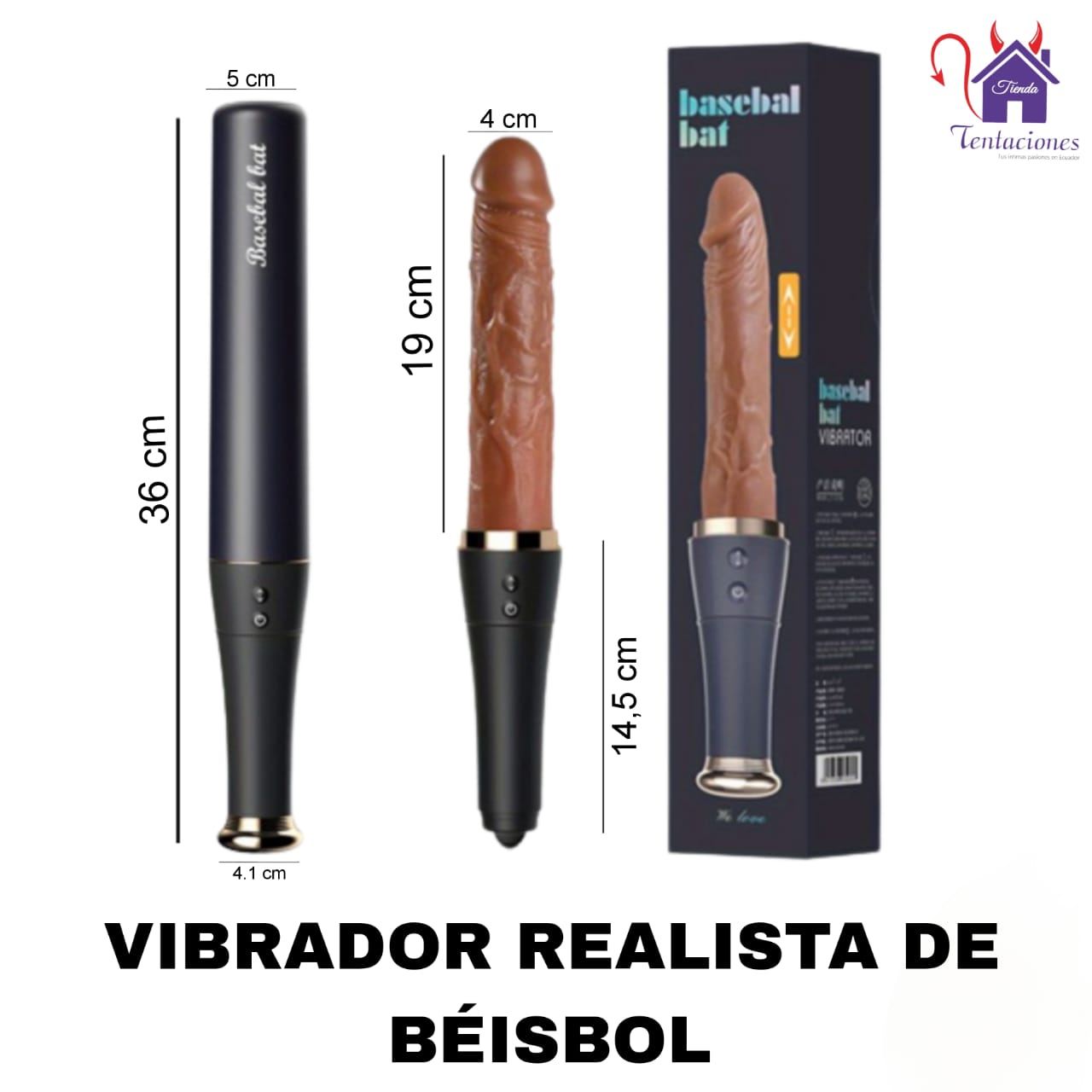 Vibrador Realista Bate de Beisbol