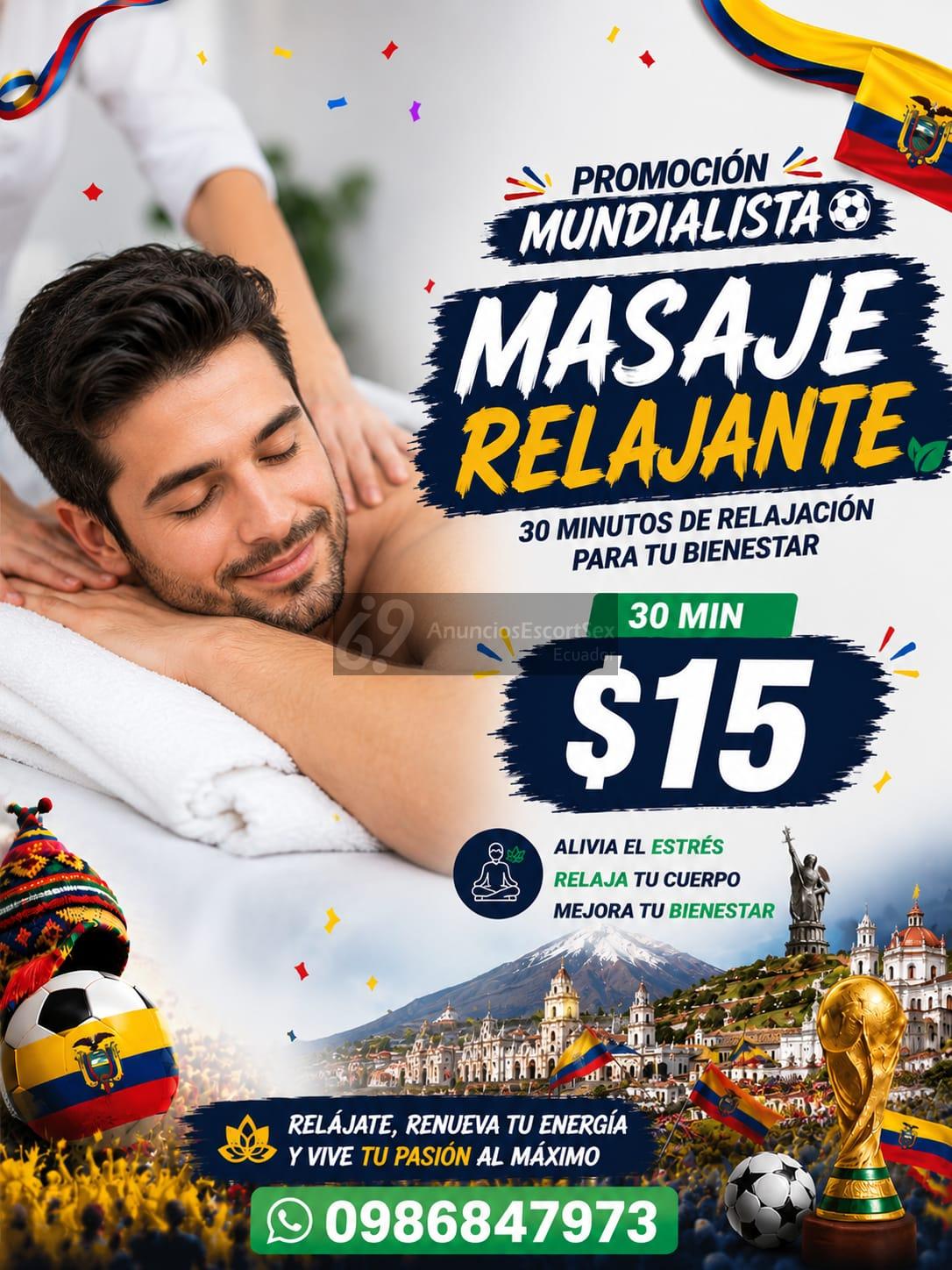 Promoción Mundialista – Masajes Relajantes para caballeros en Guayaquil