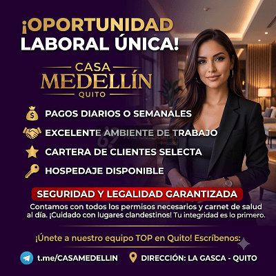 CASA MEDELLIN RECIBE CHICAS PARA TRABAJAR, SOLICITA ENTREVISTA